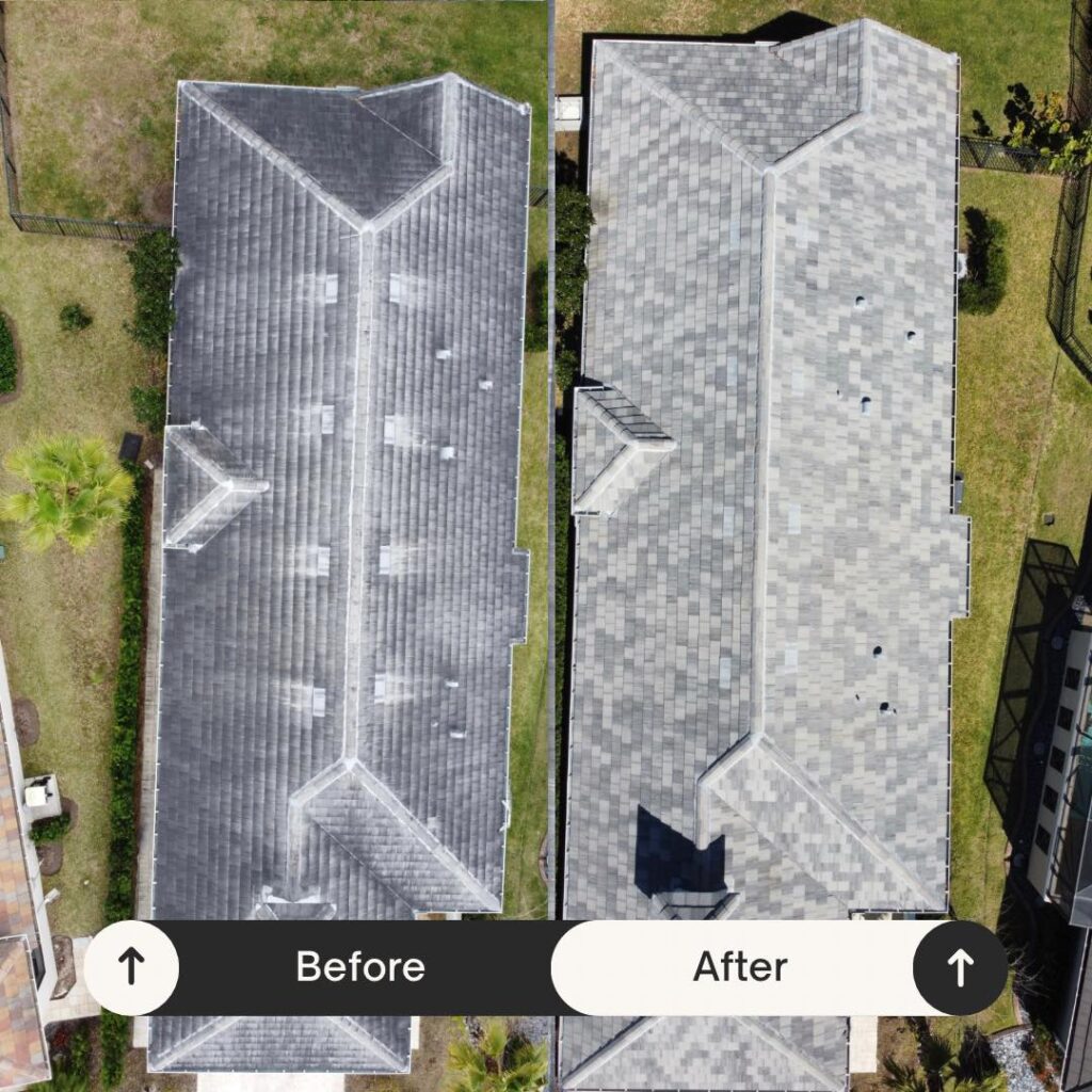 expert roof pressure washing davenport before after pic