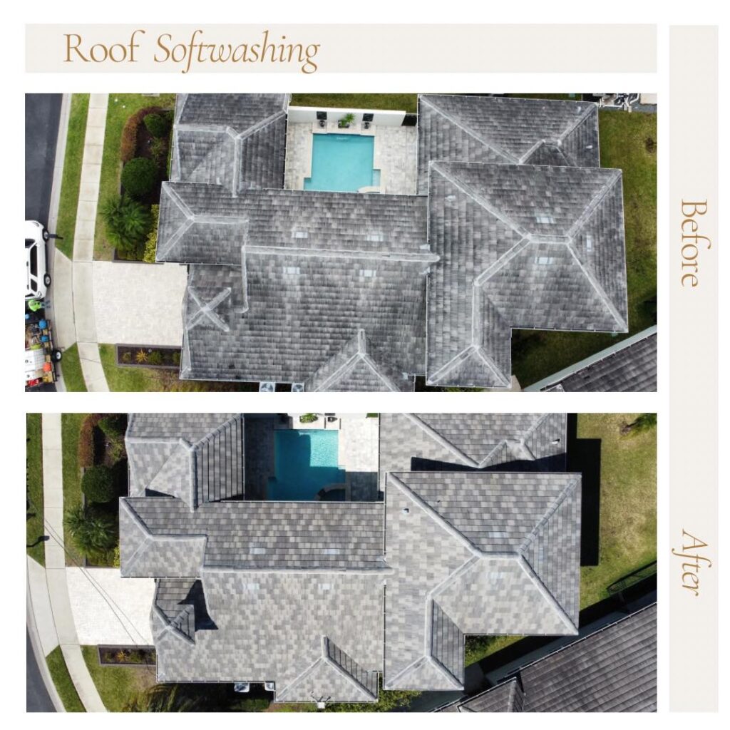 expert roof pressure washing davenport before after pic